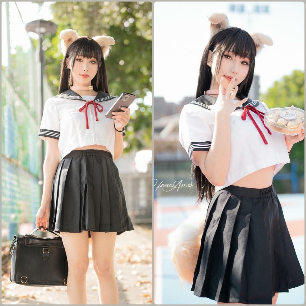 HaneAme雨波 Cosplay《碧蓝航线》爱宕 高清写真，展现精细服装细节与优雅姿态