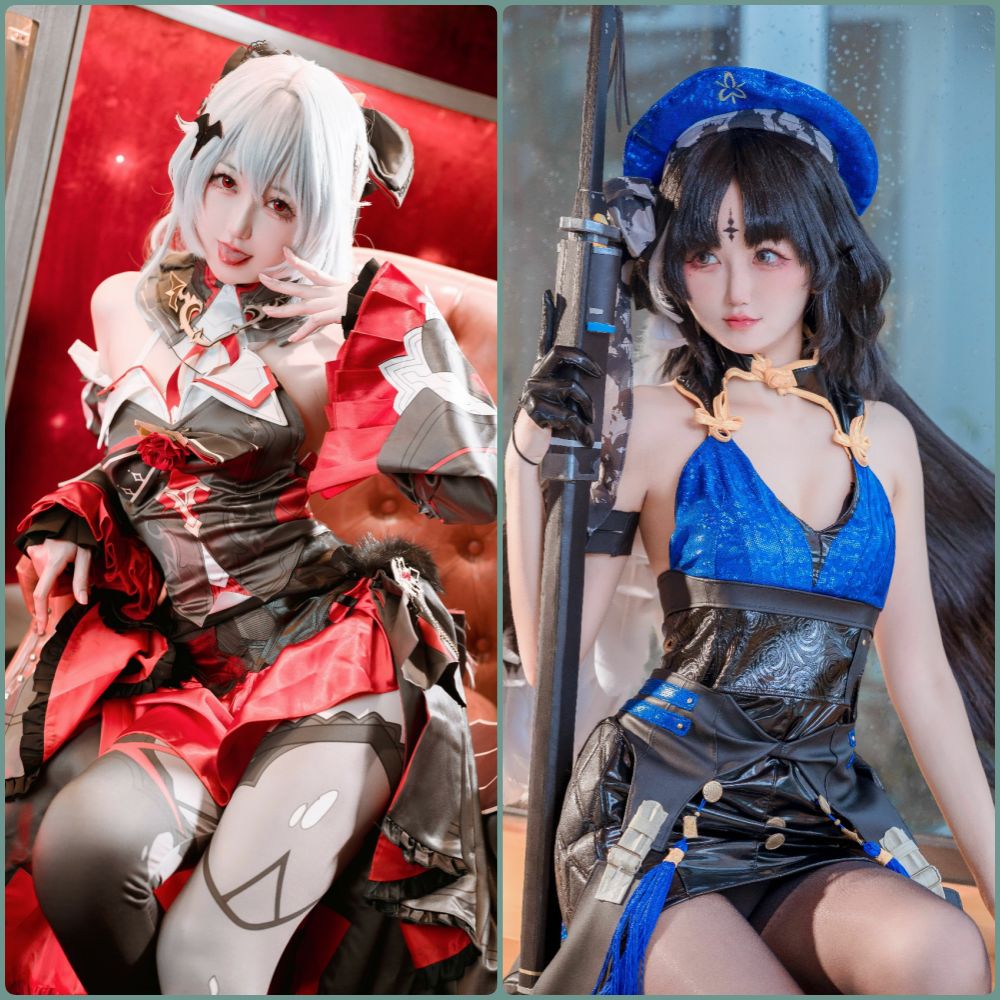 KuukoW 每日W酱 黑色胶衣COSPLAY 性感身材曲线展示