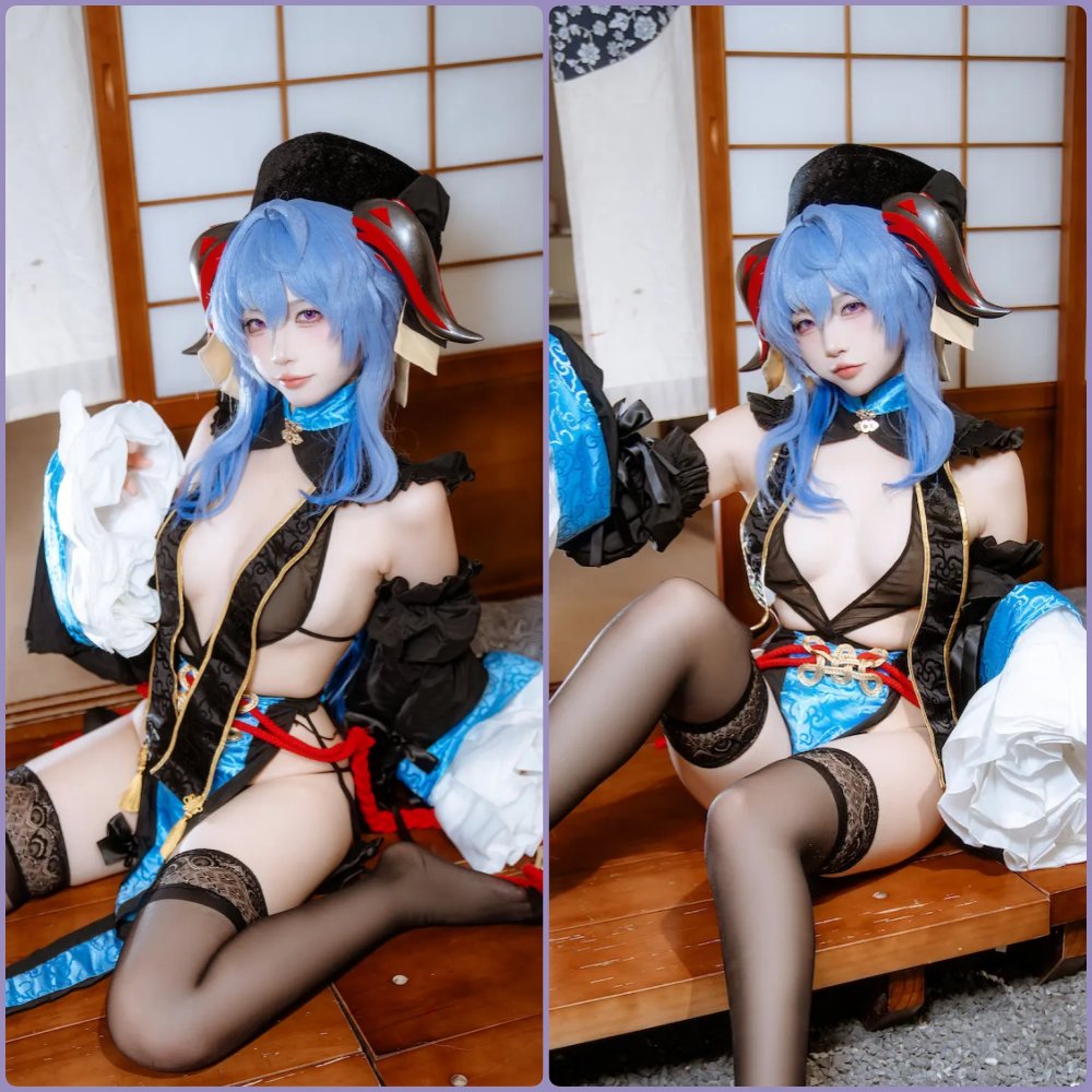 二佐Nisa身着华丽的《碧蓝航线》能代礼服COS，眼神迷离，光影效果梦幻，展现出优雅而性感的御姐气质