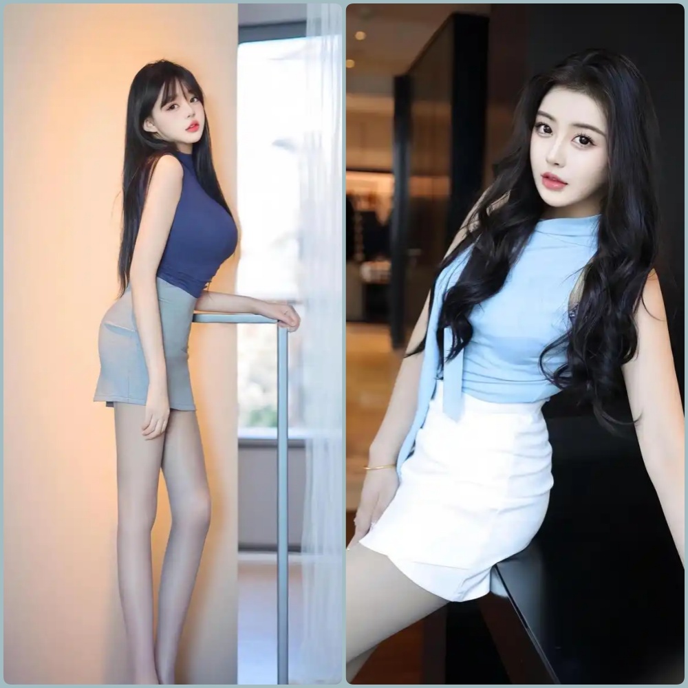 圆职场OL风格写真，黑色包臀裙与黑丝高跟鞋，展现成熟御姐气质