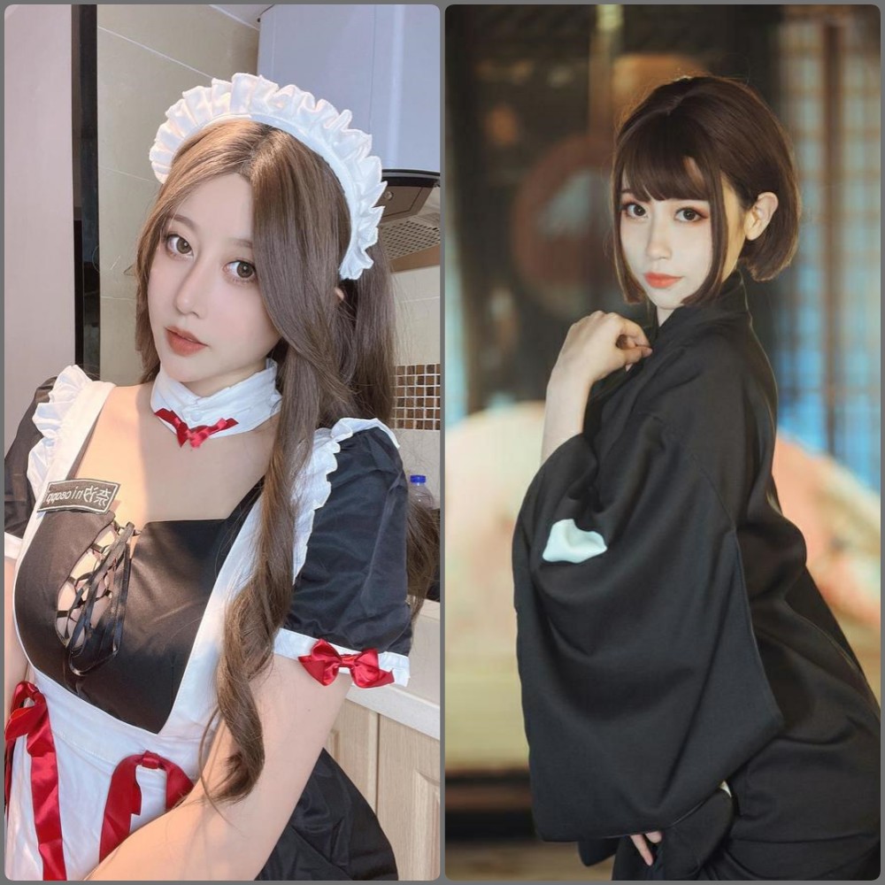 奈汐酱nice唯美古风汉服写真，手持折扇，回眸一笑百媚生