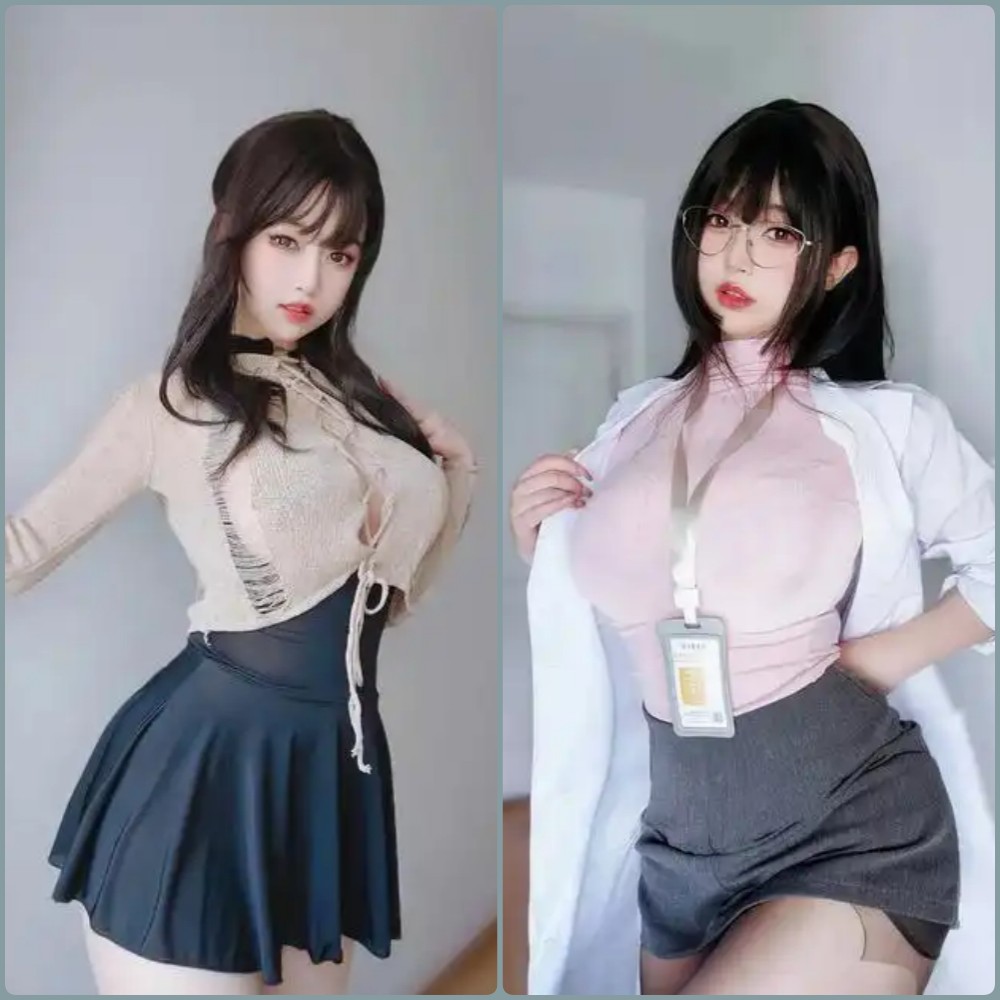 女主K拍摄花絮截图，对着镜头展现俏皮的一面，与平时高冷形象形成反差