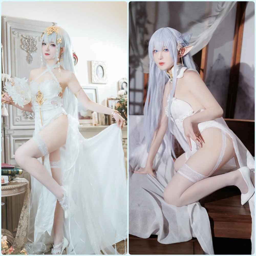 封疆疆v高清写真，身穿精致的日系女仆装，甜美微笑着面对镜头，背景是柔和的室内光线