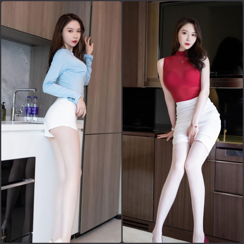 梦心玥改良旗袍COS写真，黑丝美腿展现东方韵味