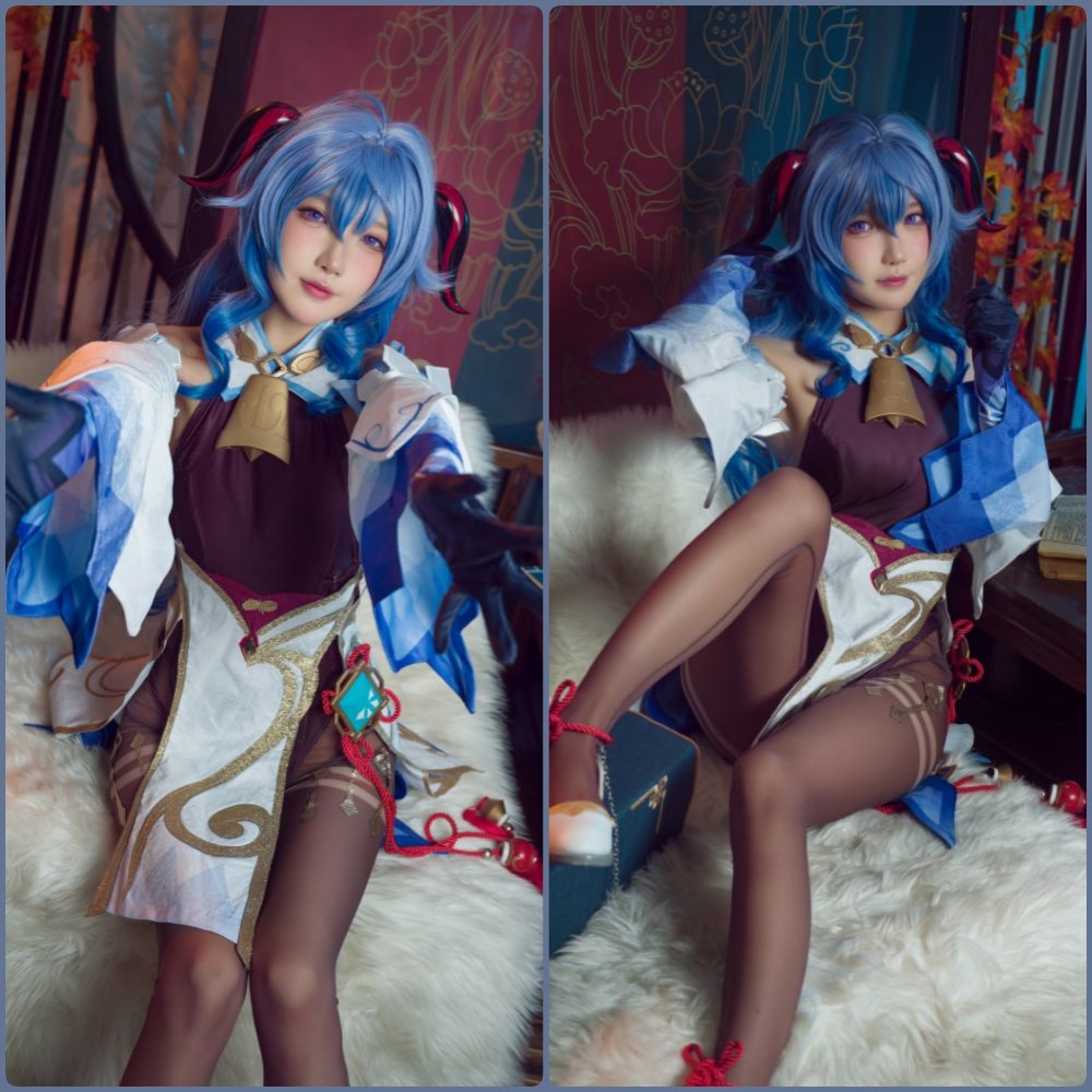 阿包也是兔娘生活照，甜美日系风格，笑容清纯治愈，适合做手机壁纸。